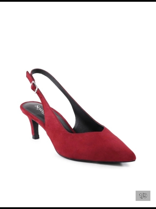 Seychelles Shoes - Seychelles Suede Candlelight Red/Burgundy Slingback Pointed Toe Kitten Heel NWB